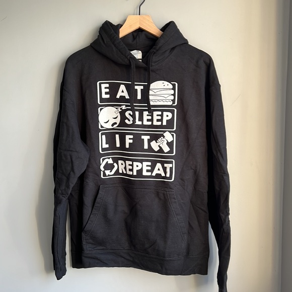 Eat Sleep Lift Repeat Hoodie Sweatshirt - Picture 3 of 4